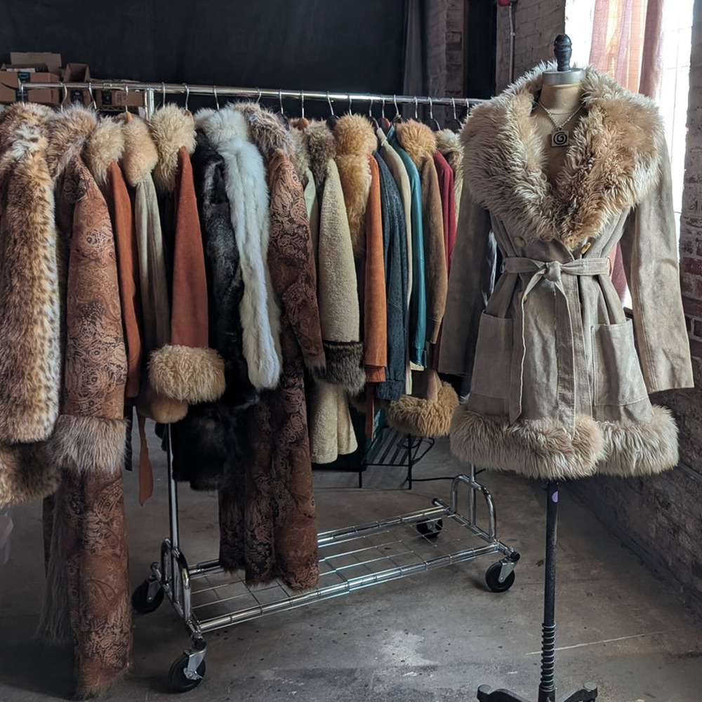 Vintage Leather Jacket Penny Lane Jacket Faux Fur Coat 70s Tapestry Trench Coat